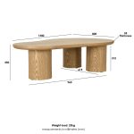LEITO 130cm Freeform Coffee Table-Natural - Image 9