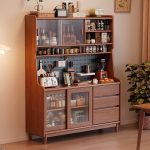 MACOB 120cm Full Solid High Kitchen Cabinet-Walnut - Image 3