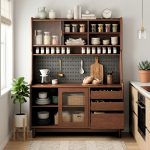 MACOB 120cm Full Solid High Kitchen Cabinet-Walnut