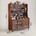 MACOB 120cm Full Solid High Kitchen Cabinet-Walnut - Image 5