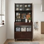 MACOB 80cm Full Solid High Kitchen Cabinet-Walnut