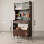 MACOB 80cm Full Solid High Kitchen Cabinet-Walnut - Image 5
