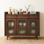 MACOB 120cm Full Solid 3 Door Sideboard-Walnut