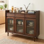 MACOB 120cm Full Solid 3 Door Sideboard-Walnut - Image 2
