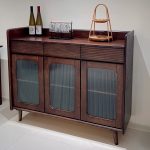 MACOB 120cm Full Solid 3 Door Sideboard-Walnut - Image 4