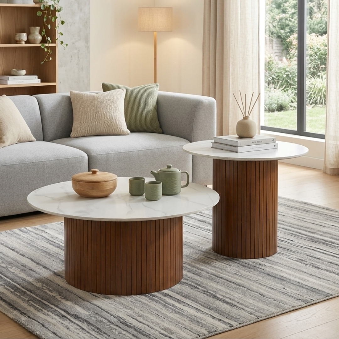 MAJOR 8060-3 MAJOR D80cm Nesting Coffee Table-Cappuccino - Image 1
