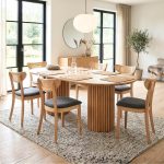 MAYENNE 6 Seater Full Solid Dining Set- Natural - Image 2
