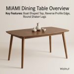 MIAMO 120/ 150cm Full Solid Wood Dining Table-Walnut - Image 4