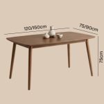 MIAMO 120/ 150cm Full Solid Wood Dining Table-Walnut - Image 3