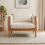 MICO 1 Seater Wooden Sofa-Light Walnut