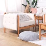 MICO 1 Seater Wooden Sofa-Light Walnut - Image 3