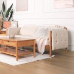 MICO 3 Seater Wooden Sofa-Light Walnut - Image 3