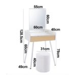 MORTISE 60cm Compact Dressing Table With Mirror-White - Image 3
