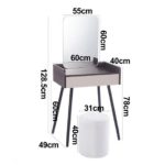 MORTISE 60cm Compact Dressing Table With Mirror-Walnut - Image 4