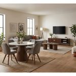 LEITO 130cm Freeform Coffee Table-Walnut - Image 11