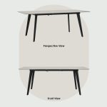 NETO 160+40cm Extension Dining Table-Grey - Image 7