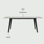 NETO 160+40cm Extension Dining Table-Grey - Image 5