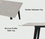 NETO 160+40cm Extension Dining Table-Grey - Image 4