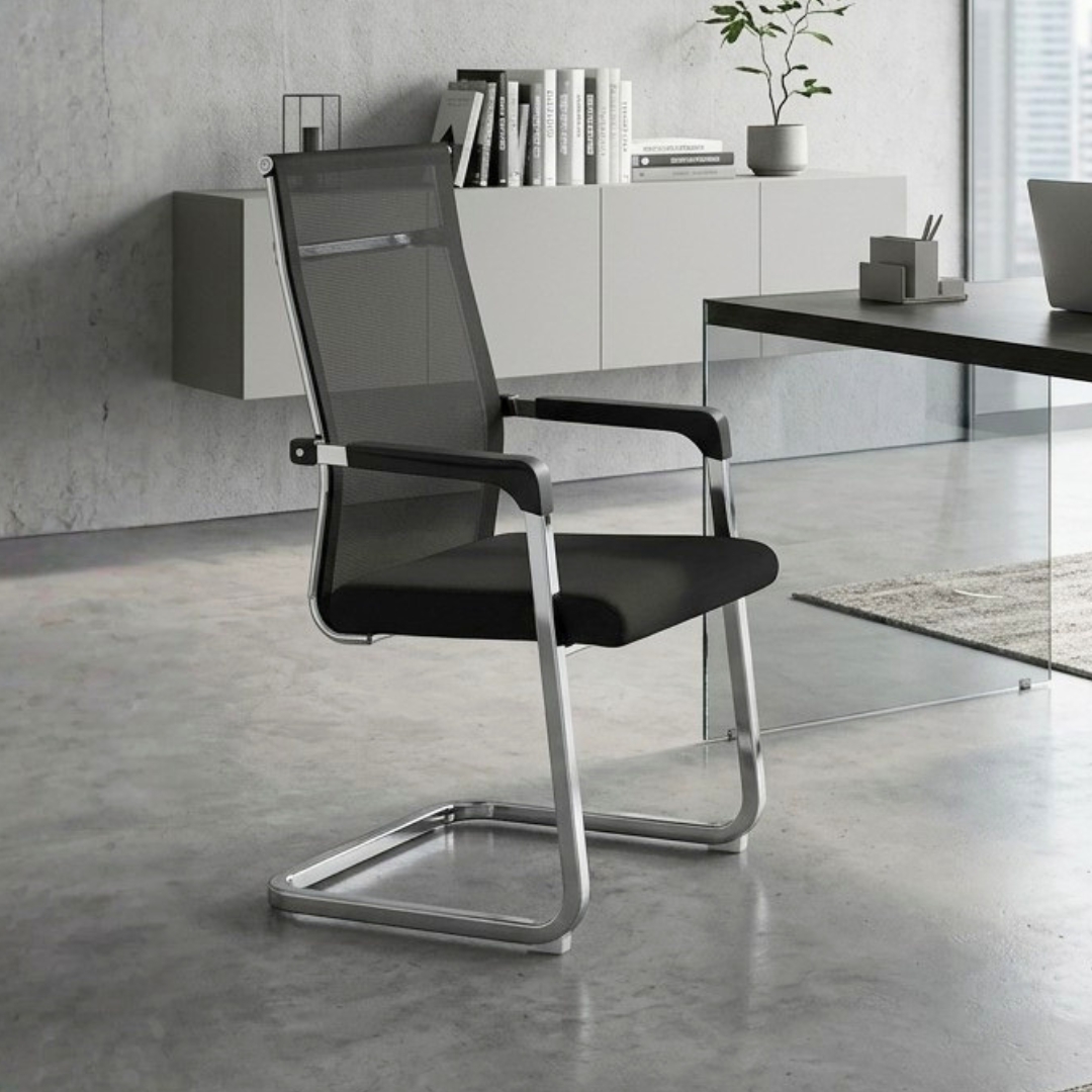 OC 6020-1 OC6020 Mesh Back Visitor Chair-Black - Image 1