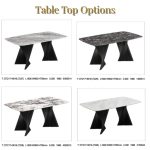 PACE 160cm Boat Shaped Crystal Marble Dining Table - Image 6