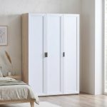 PANTON 3 Door 3 Drawers Wardrobe-White - Image 2