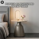 POBEGA Sintered Stone Top Side Table-Champagne - Image 3