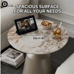 POBEGA Sintered Stone Top Side Table-Champagne - Image 4