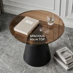 POBEGA Tempered Glasstop Side Table-Black - Image 4