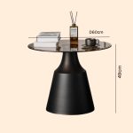 POBEGA Tempered Glasstop Side Table-Black - Image 3
