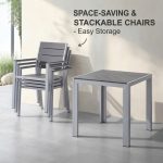 PORTORO 4 Seater Outdoor Set-Grey - Image 8