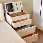 RISOM Space Saver Dressing Table With Stool-White - Image 3