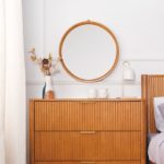 ROMEO D56 Wooden Frame Hanging Mirror-Light Walnut - Image 3