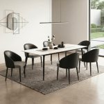 ROSOM 6 Seater Sintered Stone Dining Set-3 Colors - Image 2