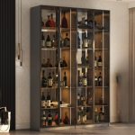 ROYAL 2 Glass Door Display Cabinet With LED Ambient Light-Black - Image 2