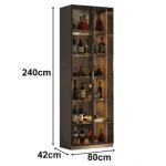 ROYAL 2 Glass Door Display Cabinet With LED Ambient Light-Black - Image 3