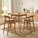 RUBUS 4 Seater Bar Set-Light Walnut