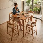 RUBUS 4 Seater Bar Set-Light Walnut - Image 3