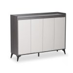 DOWEL 120cm 4 Door Shoe Cabinet-Grey+White - Image 3