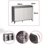 DOWEL 120cm 4 Door Shoe Cabinet-Grey+White - Image 4