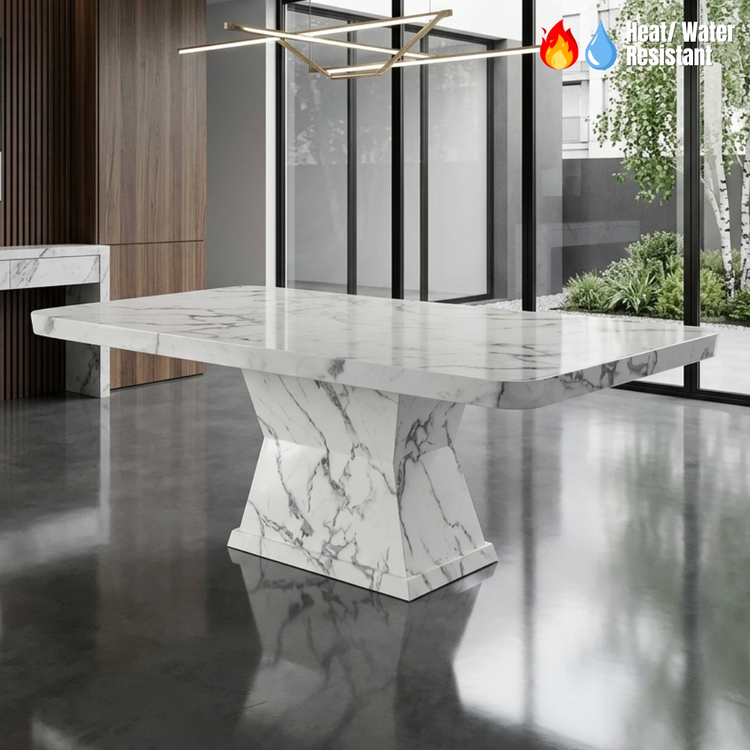 STATUARIO 200CM-1 STATUARIO 200cm Marble Dining Table - Image 1