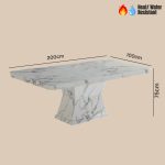 STATUARIO 200cm Marble Dining Table - Image 6