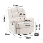 STRATUM Easy Clean Recliner Sofa-Beige - Image 4