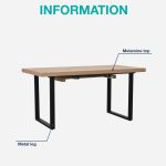 STANLEY 160+40cm Extension Dining Table-Oak - Image 9