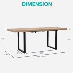 STANLEY 160+40cm Extension Dining Table-Oak - Image 11