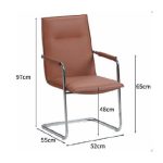 T8302 PU Cushion Visitor Chair-Brown - Image 4