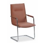 T8302 PU Cushion Visitor Chair-Brown - Image 3