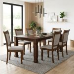 TEGUS 6 Seater Wooden Dining Set-Cocoa - Image 2