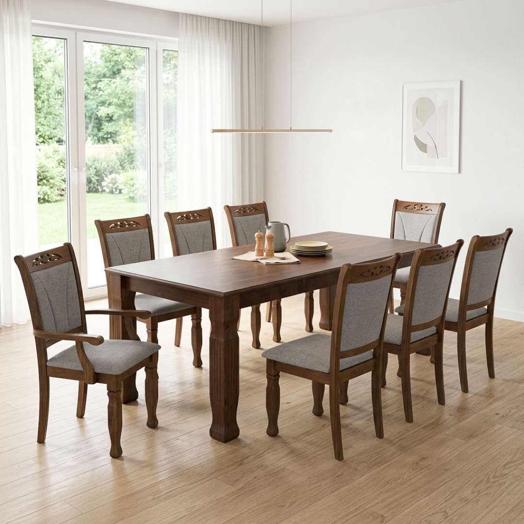 TEGUS 8S ARM-1 TEGUS 8 Seater With Arm Chair Dining Set-Cocoa - Image 1