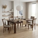 TEGUS 8 Seater Wooden Dining Set-Cocoa - Image 2