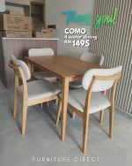 COMO 4 Seater Pet Friendly Fabric Dining Set-Natural - Image 7